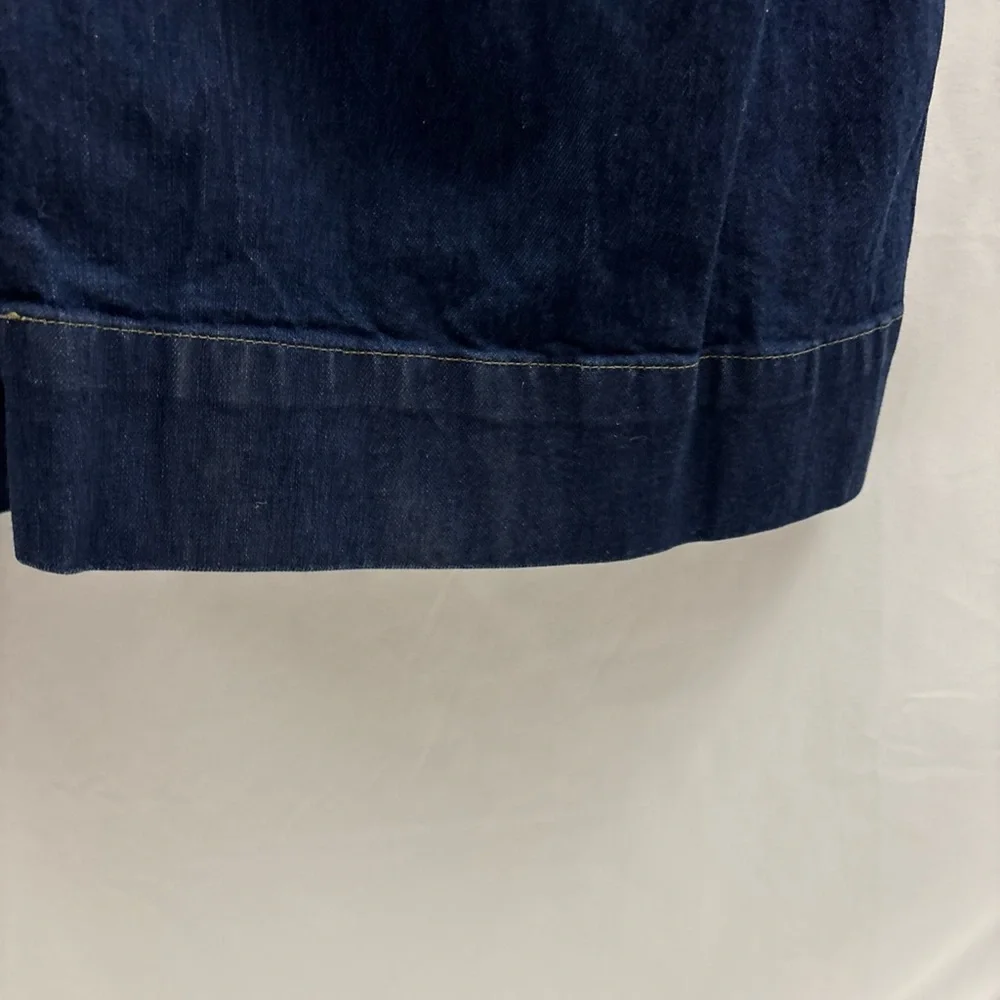 J Crew Jeans ‘96 Denim Trouser Wide Leg Dark Wash Blue Rinse Size 35 RE-96-IDG - Picture 9 of 10